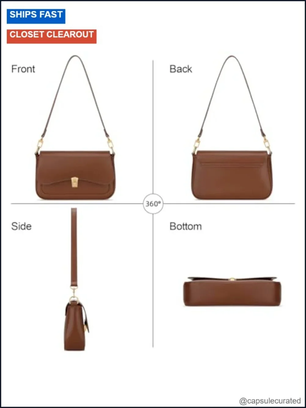 Faux Leather Mini Hobo Shoulder Bag with Detachable Straps